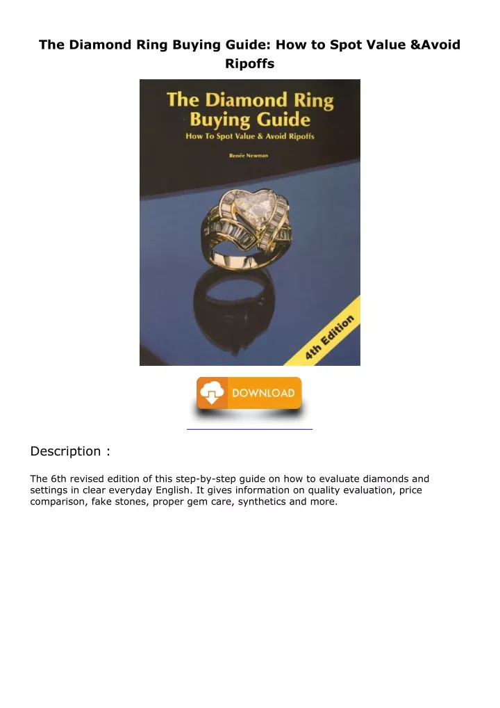 PPT - Download Book [PDF] The Diamond Ring Buying Guide: How to Spot 