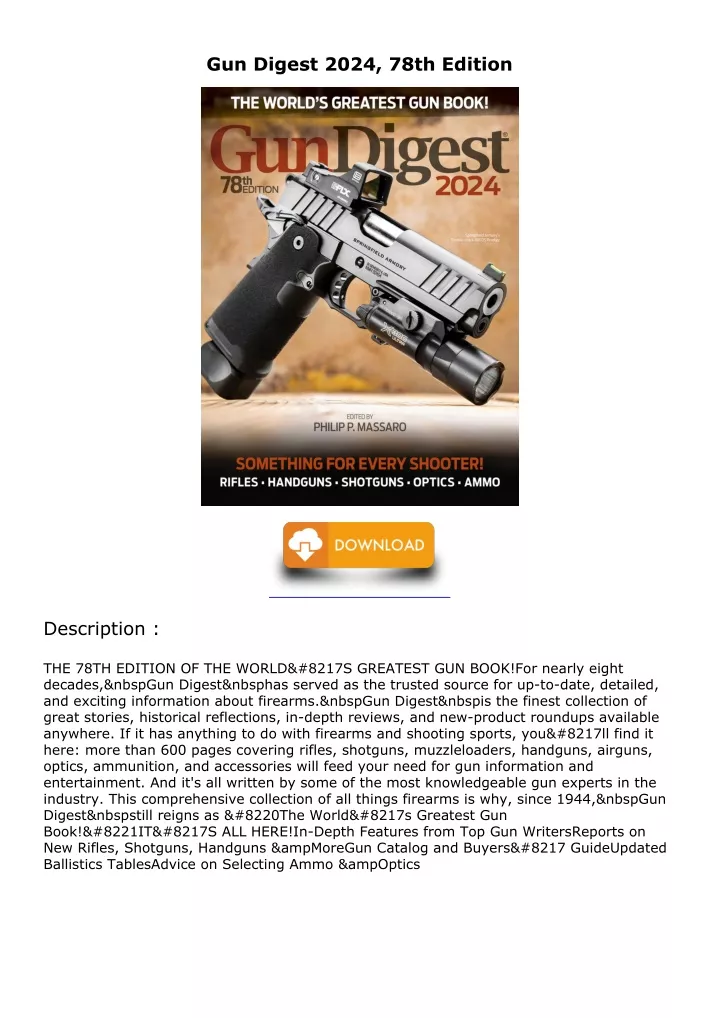 PPT PDF_ Gun Digest 2024, 78th Edition android PowerPoint
