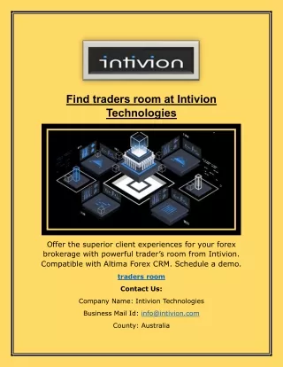 Find traders room at Intivion Technologies