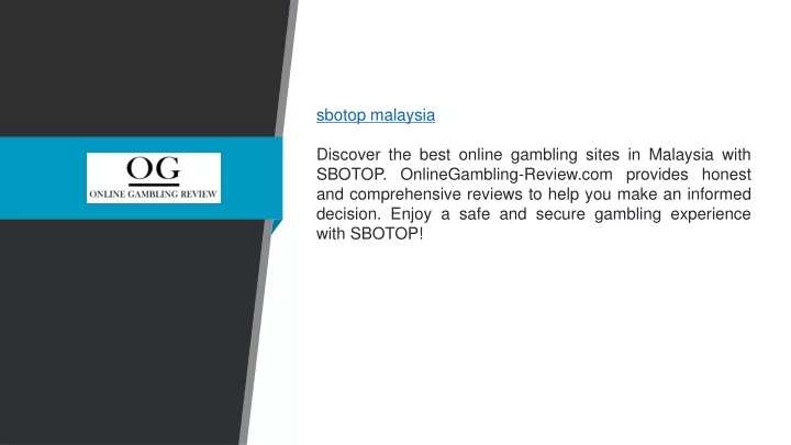 sbotop malaysia discover the best online gambling