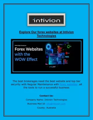 Explore Our forex websites at Intivion Technologies
