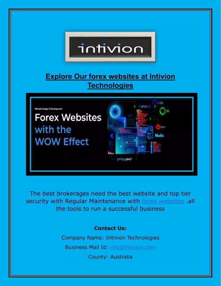 explore our forex websites at intivion