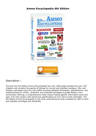 [PDF READ ONLINE] Ammo Encyclopedia 6th Edition epub