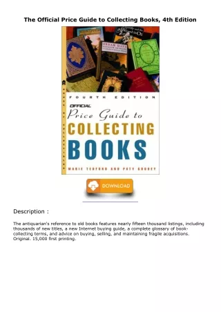 PDF_ The Official Price Guide to Collecting Books, 4th Edition android