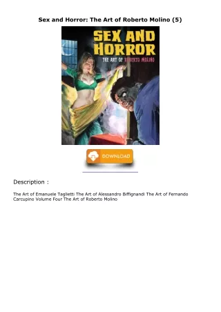 DOWNLOAD/PDF Sex and Horror: The Art of Roberto Molino (5) ebooks