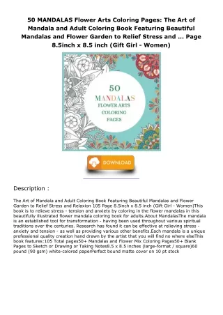 get [PDF] Download 50 MANDALAS Flower Arts Coloring Pages: The Art of Mandala an