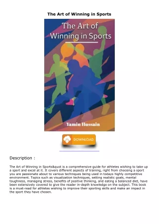 DOWNLOAD/PDF The Art of Winning in Sports download