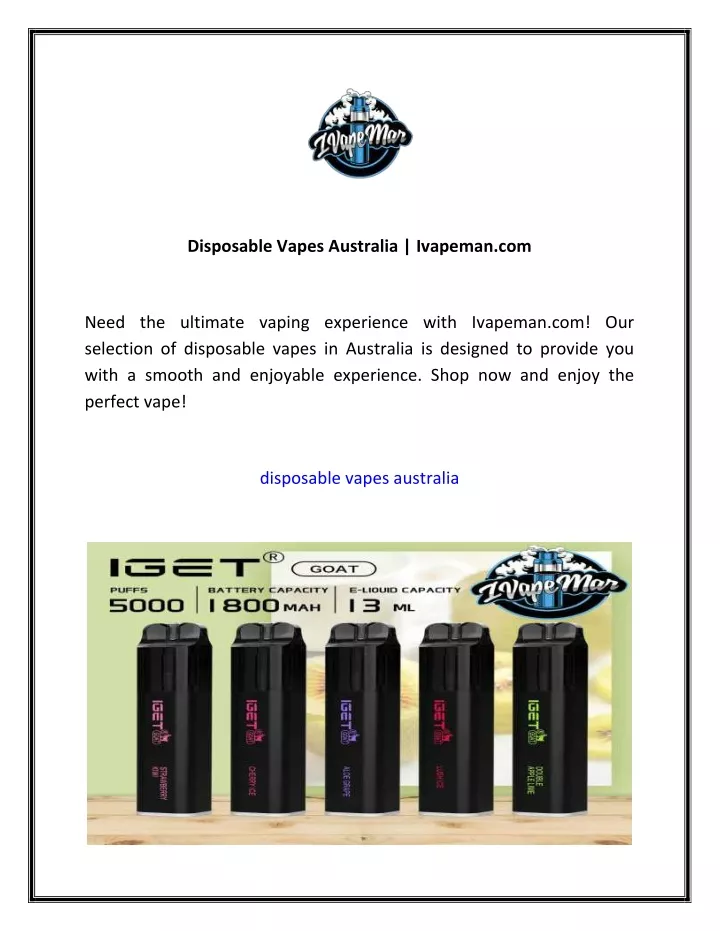 disposable vapes australia ivapeman com