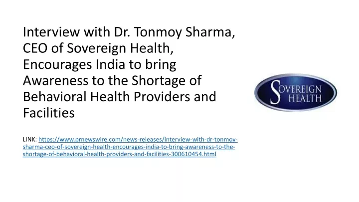 interview with dr tonmoy sharma ceo of sovereign