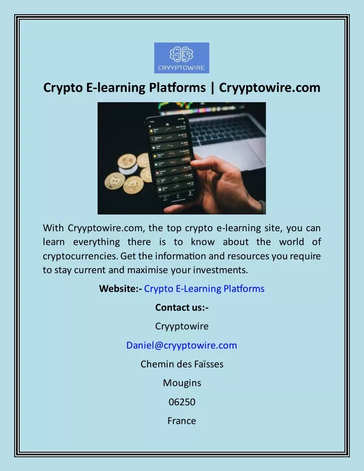 crypto e learning platforms cryyptowire com