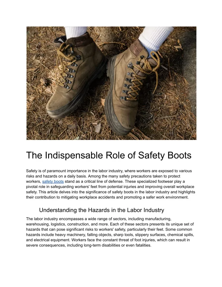 the indispensable role of safety boots