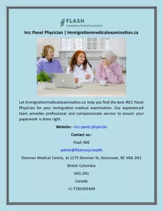 Ircc Panel Physician  Immigrationmedicalexamination.ca