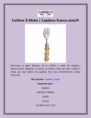 Cuillere À Moka  Capdeco-france.comfr