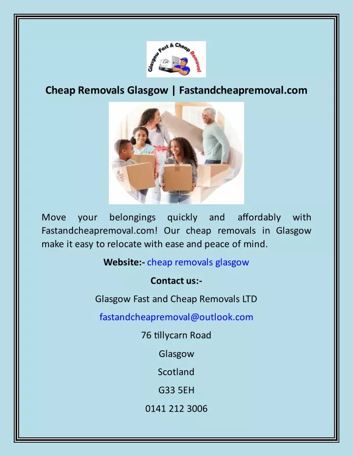 cheap removals glasgow fastandcheapremoval com