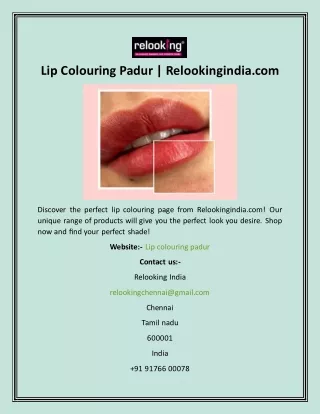 Lip Colouring Padur  Relookingindia