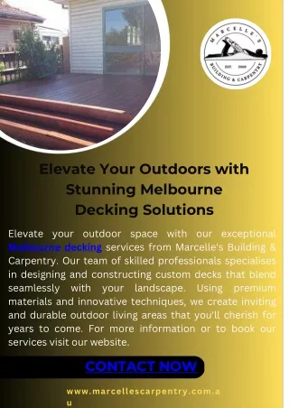 Elevate Your Outdoors with Stunning Melbourne Decking Solutions