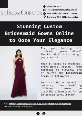 Stunning Custom Bridesmaid Gowns Online to Ooze Your Elegance