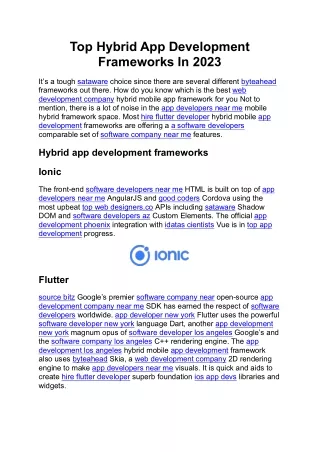 top hybrid app development frameworks in 2023