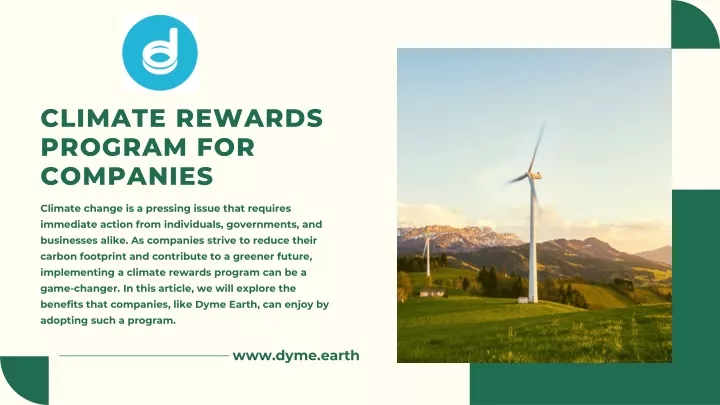 climate rewards program for companies