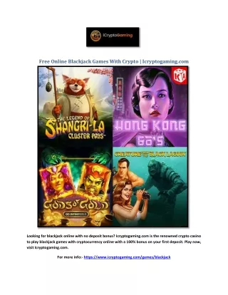free online blackjack games with crypto