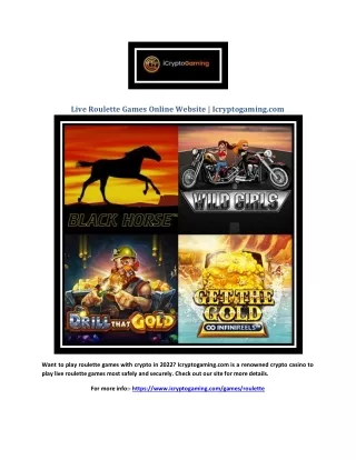Live Roulette Games Online Website | Icryptogaming.com