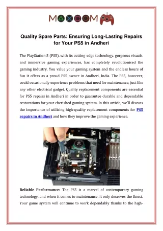 Quality Spare Parts Ensuring Long Lasting Repairs for Your PS5 in Andheri (1)