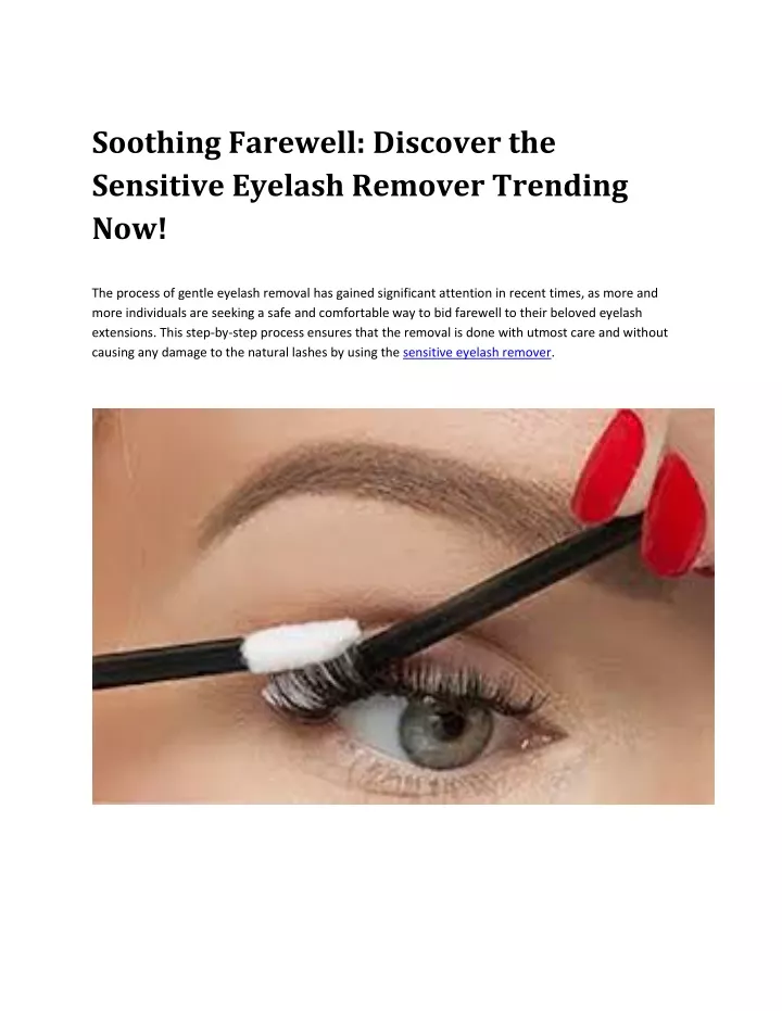 soothing farewell discover the sensitive eyelash