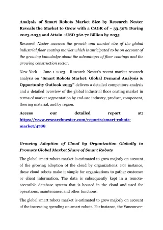 analysis of smart robots market size by research