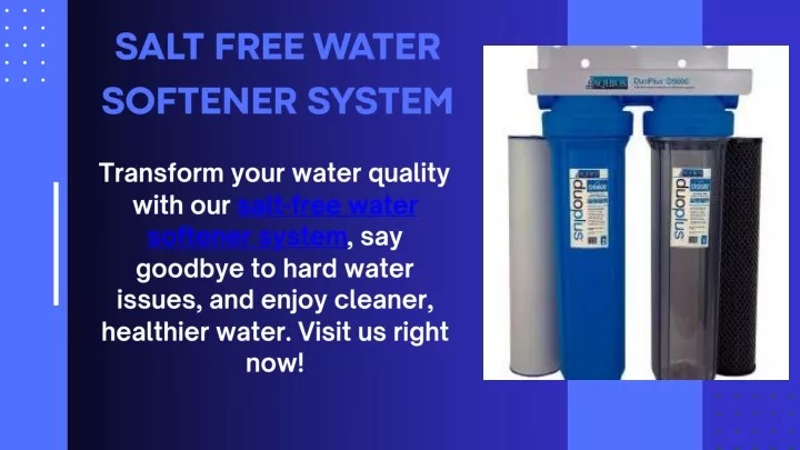salt free water softener system