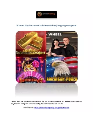 want to play baccarat card game online