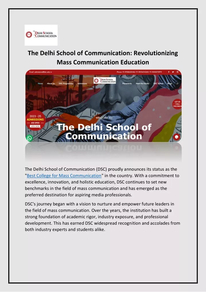the delhi school of communication revolutionizing