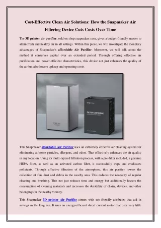 cost effective clean air solutions