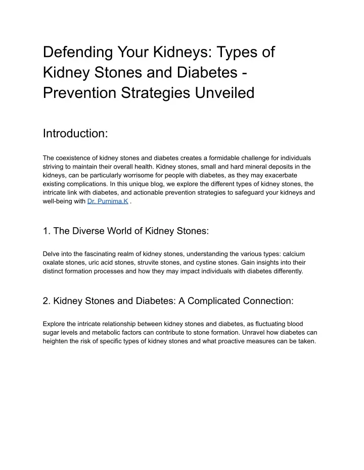 defending your kidneys types of kidney stones