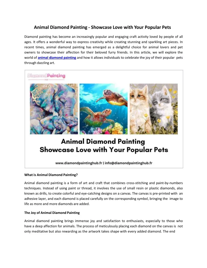 animal diamond painting showcase love with your