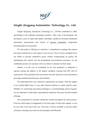 Ningbo Qingyang Automation Technology Co.,Ltd.