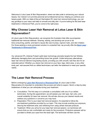 Lotus Laser & Skin Rejuvenation_ Your Solution for Laser Hair Removal in Sherwood Park