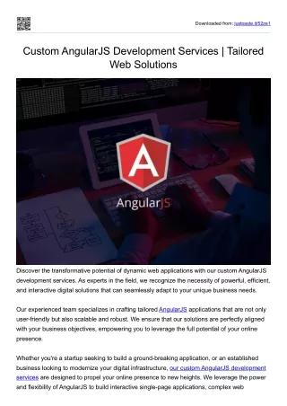 Custom AngularJS Development Services | Tailored Web Solutions