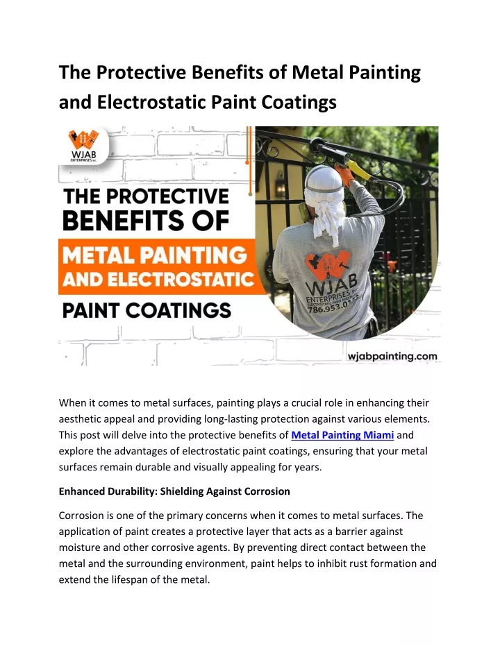 the protective benefits of metal painting