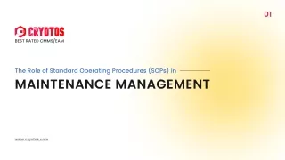 The Role of Standard Operating Procedures (SOPs) in Maintenance Management