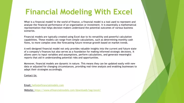 financial modeling with excel