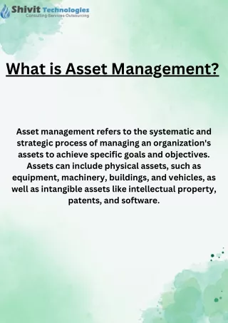 What is Asset Management