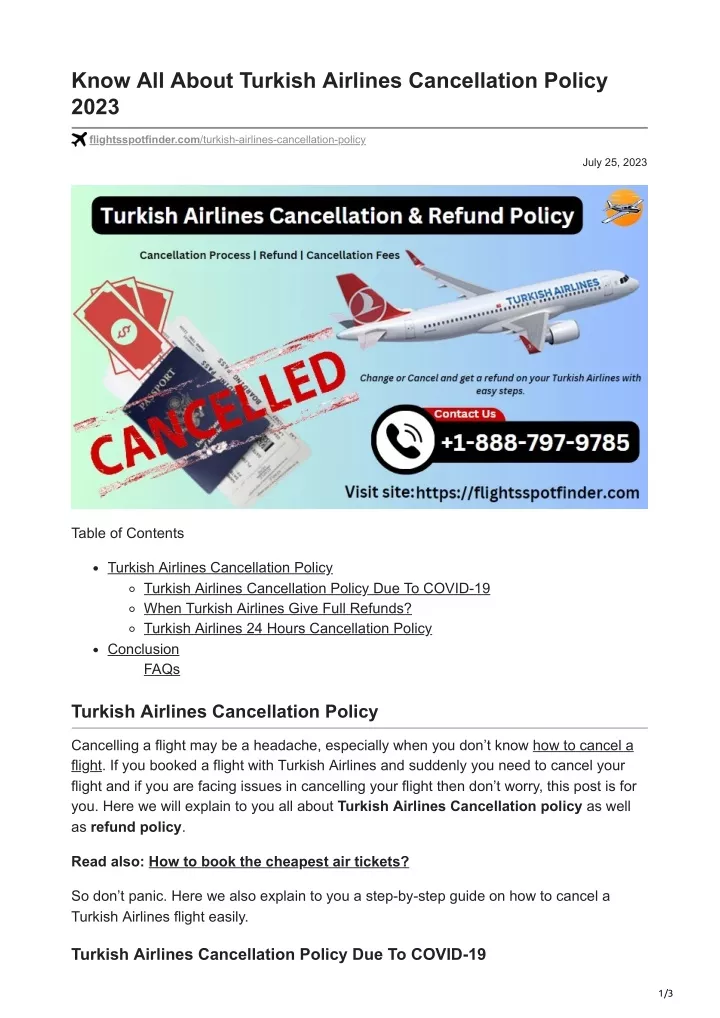 know all about turkish airlines cancellation