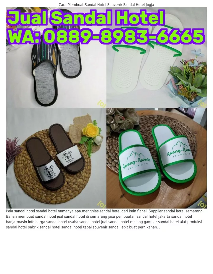 cara membuat sandal hotel souvenir sandal hotel