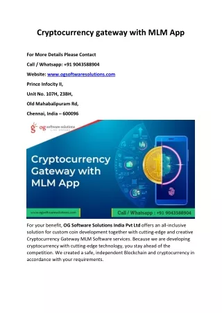 Cryptocurrency gateway with MLM App