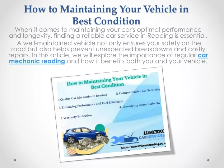 how to maintaining your vehicle in best condition