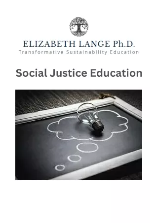 Social Justice Education by Dr. Elizabeth Lange - Empowering Communities Together