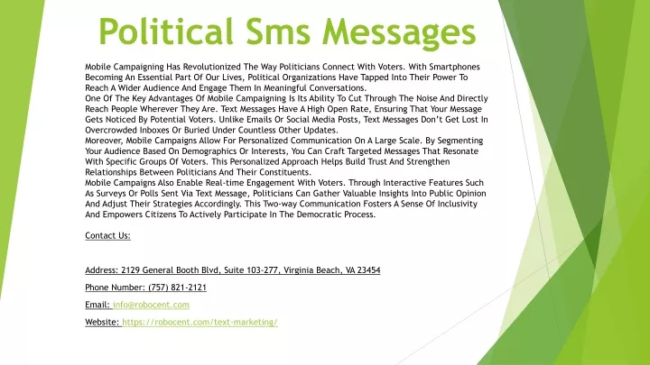 political sms messages
