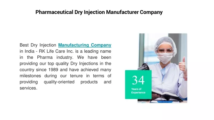 pharmaceutical dry injection manufacturer company