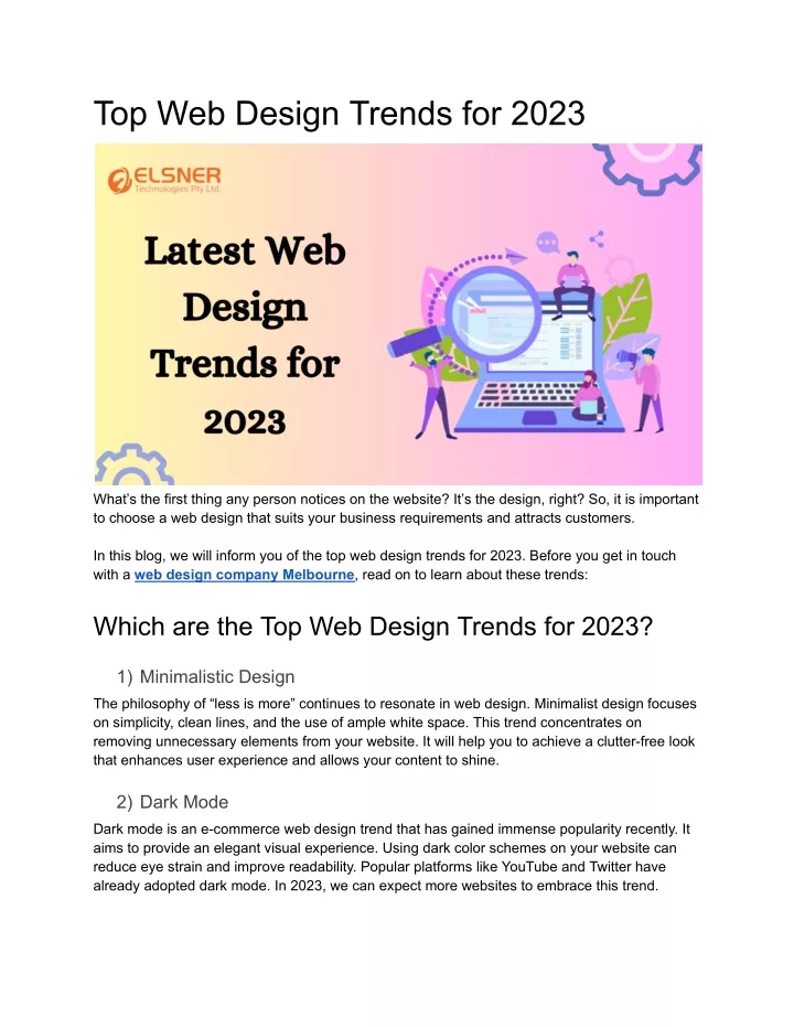 top web design trends for 2023