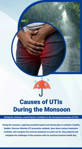 Causes of UTIs during the Monsoon - Dr saket Narnoli